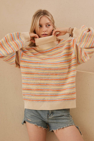 Turtle Neck Striped Sweater