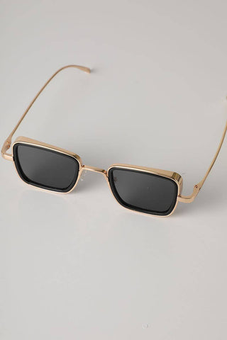Tinted Metal Frame Rectangular Sunglasses