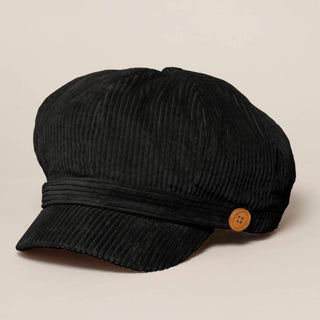 Women's Solid Corduroy Cabbie with Buttons