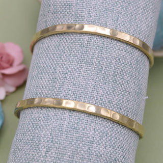 Gold Hammered Open Wide Cuff Bracelet