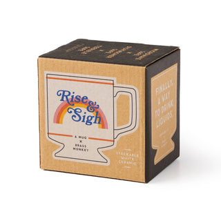 Retro Rise & Sigh Pedestal Mug