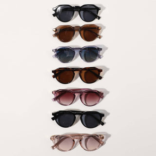 Semi-Transparent Round Frame Fashion Sunglasses