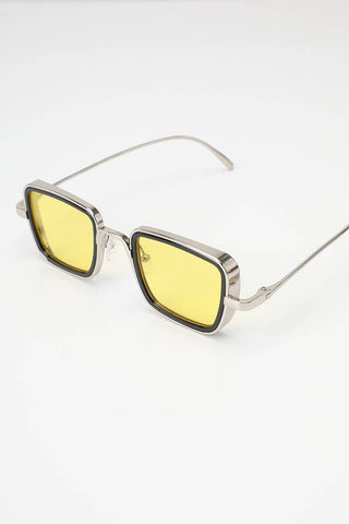 Tinted Metal Frame Rectangular Sunglasses