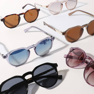 Semi-Transparent Round Frame Fashion Sunglasses