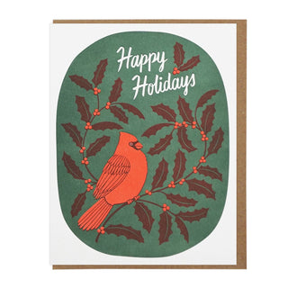Happy Holidays Cardinal Greeting Card