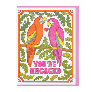 You're Engaged Macaws Greeting Card