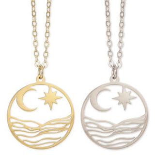 Celestial Silhouette Wave Necklace