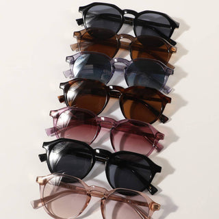 Semi-Transparent Round Frame Fashion Sunglasses