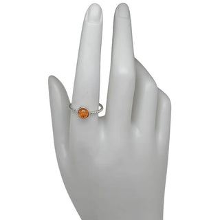 Cognac Amber Sterling Silver Ring