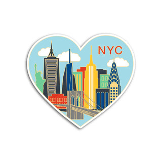 New York City Skyline Heart Sticker