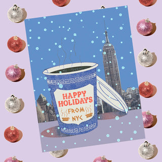 NYC Coffee Cup Holiday Greeting Card
