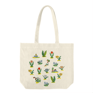 Lowly Worm Floral Embroidered Tote