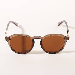 Semi-Transparent Round Frame Fashion Sunglasses