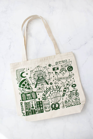 Brooklyn Canvas Tote Bag with Zipper Closure