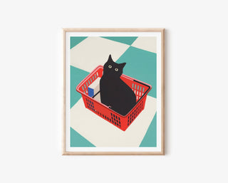 Black Bodega Cat Print