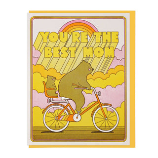 Best Mom Biking Bears Greeting Card
