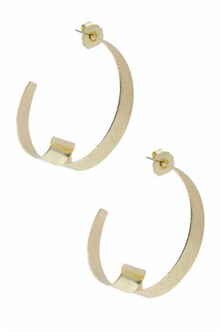 Gold Plated Brass Looped Hoop Earring