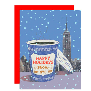 NYC Coffee Cup Holiday Greeting Card