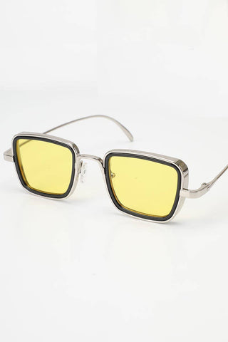 Tinted Metal Frame Rectangular Sunglasses
