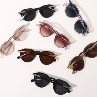 Semi-Transparent Round Frame Fashion Sunglasses
