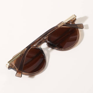 Semi-Transparent Round Frame Fashion Sunglasses