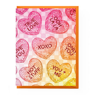 Disco Candy Hearts Card