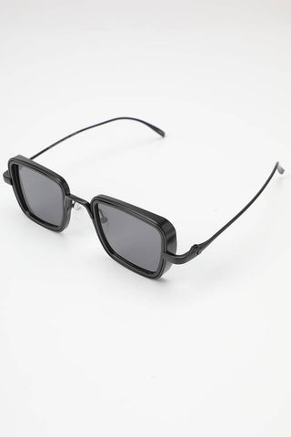 Tinted Metal Frame Rectangular Sunglasses