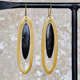 Banjar Floating Long Oval Earrings