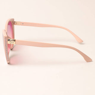 Glitter Detailed Cat Eye Sunglasses