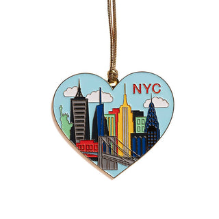 New York City Skyline Heart Holiday Ornament