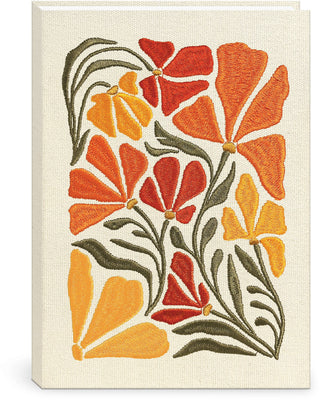 Flower Market Poppy Fabric Embroidered Journal