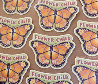 Flower Child Monarch Butterfly Sticker
