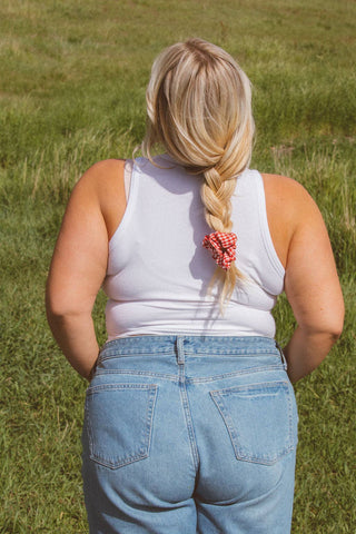 Red Checkered Oversized Scrunchie