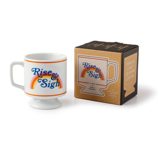 Retro Rise & Sigh Pedestal Mug
