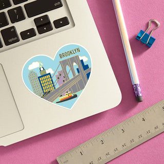Brooklyn NYC Skyline Heart Sticker