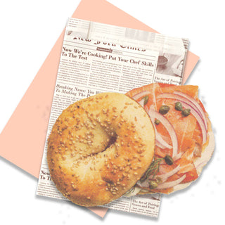 Retro NYC Lox Bagel Postcard