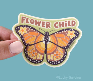 Flower Child Monarch Butterfly Sticker