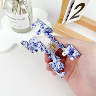 Wave Flowers Claw Clip