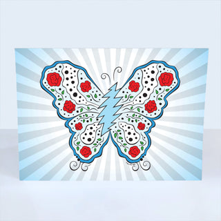 Grateful Dead Bolt Butterfly Greeting Card