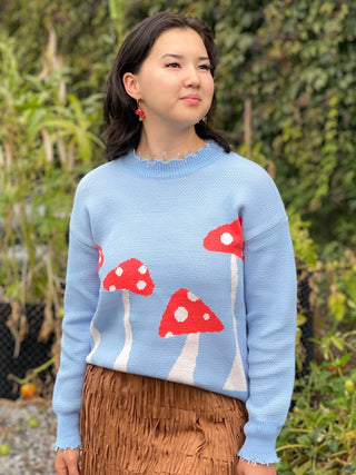 Sky Blue Mushroom Sweater