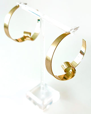 Gold Plated Brass Looped Hoop Earring