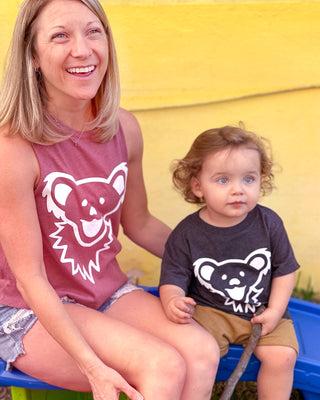 Grateful Dead Bear Face Women's Cropped Racerback Tank