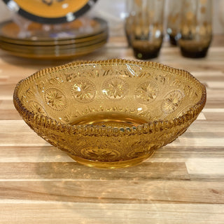 Vintage Brockway Concord Amber Glass Bowl