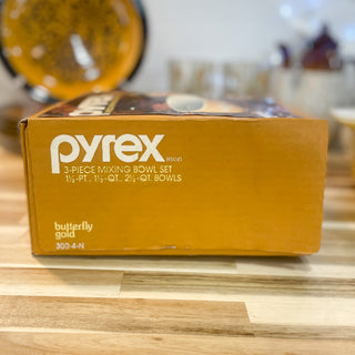Vintage Pyrex Butterfly Gold Mixing Bowls UNOPENED/SEALED