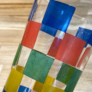 Vintage MCM Squares Primary Colors Drinking Glasses