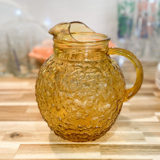 Vintage MCM 1960's Anchor Hocking Amber Glass Pitchers