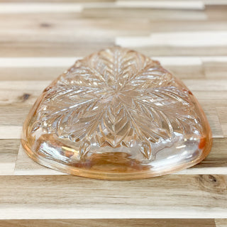 Vintage MCM Triangular Peach Marigold Glass Dish