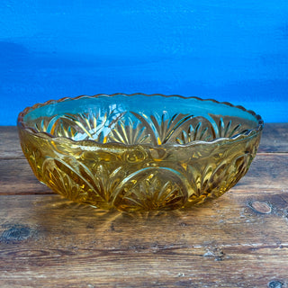Vintage MCM Anchor Hocking Amber Glass Bowls