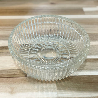 Vintage MCM 1960s Clear Crystal Glass Round Dish