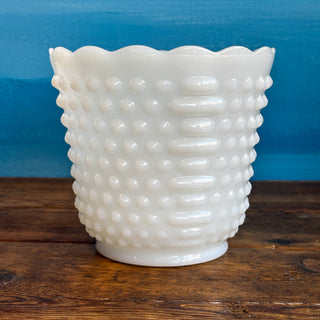 Vintage Fire King Hobnail Milk Glass Planter